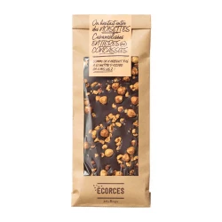 Ecorces- Extra bitter tumeda šokolaadi plaat karamellistatud sarapuupähklitega
